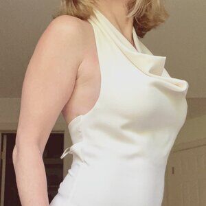 SOLD: Stunning White Bodysuit Top by ZARA - NWT - Looks AMAZING. Size M